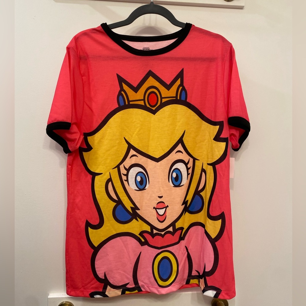 PRINCESS PEACH RINGER TEE NWT (FITS SMALL)